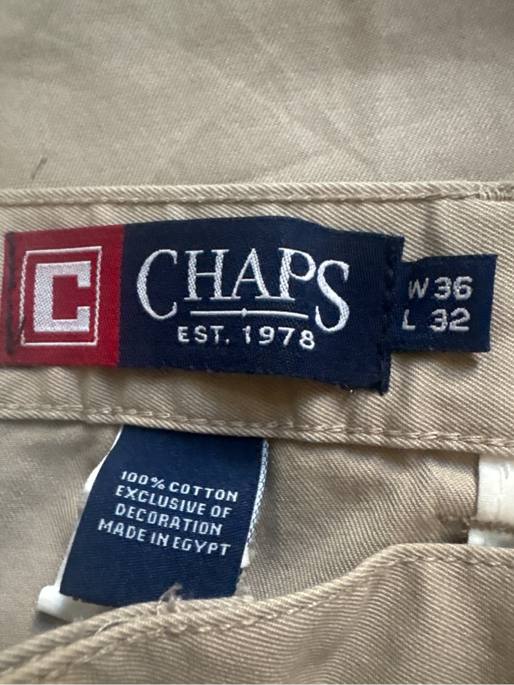 NWT Chaps Relaxed Fit - Double Pleat Chino Pants 36/32 - Picture 5 of 7